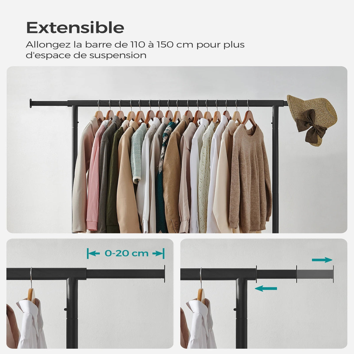 Descriptif de la barre du porte-manteau