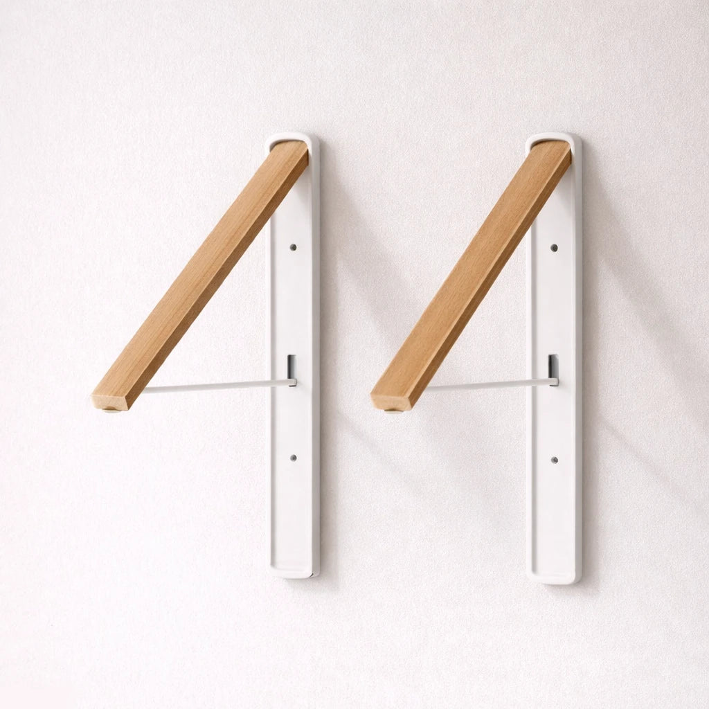 Deux Porte-Manteau Mural Design a Cintre Bois et Blanc
