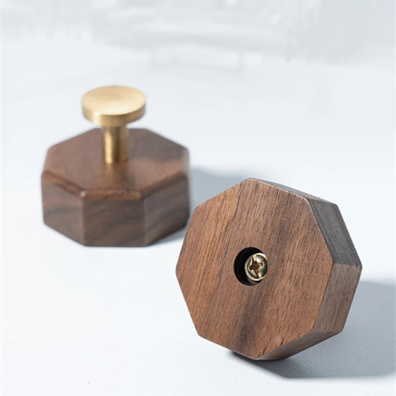 Fixation Porte-Manteau Bois Design Octogone