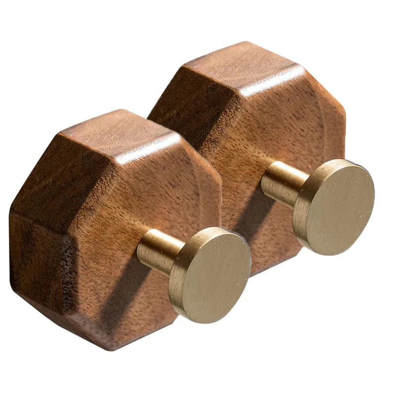 Lot de 2 Porte-Manteau Bois Design Octogone