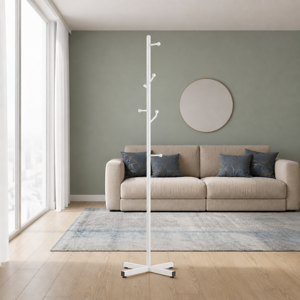 Porte-Manteau Arbre Cactus Blanc (support en croix)