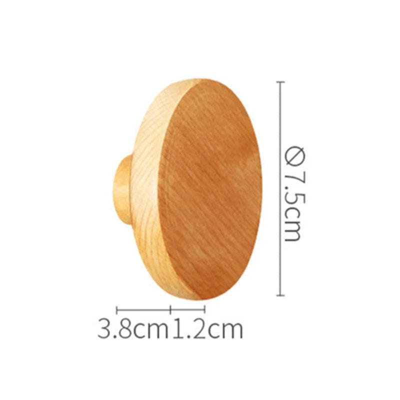 Porte-Manteau Bois Design Rond 7.5cm