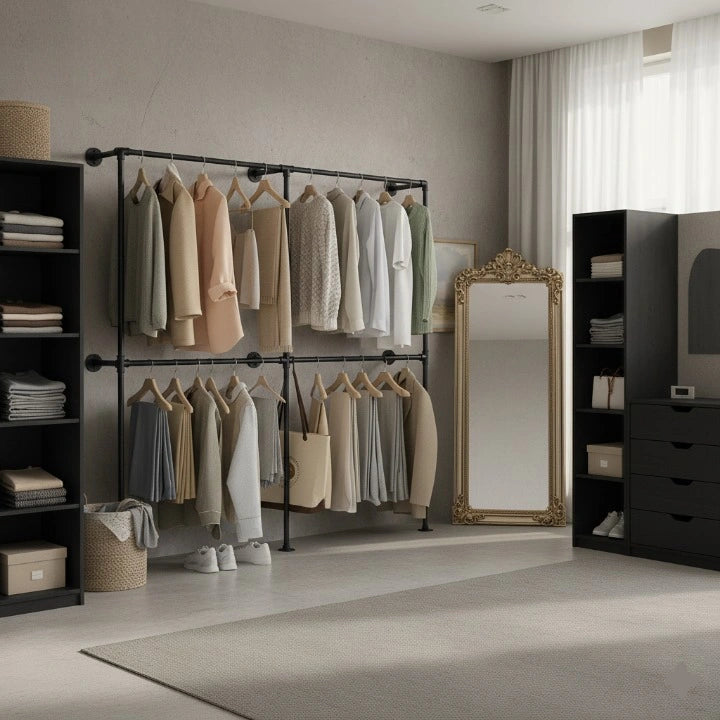 Porte-Manteau Dressing 4 Rails  dans une chambre