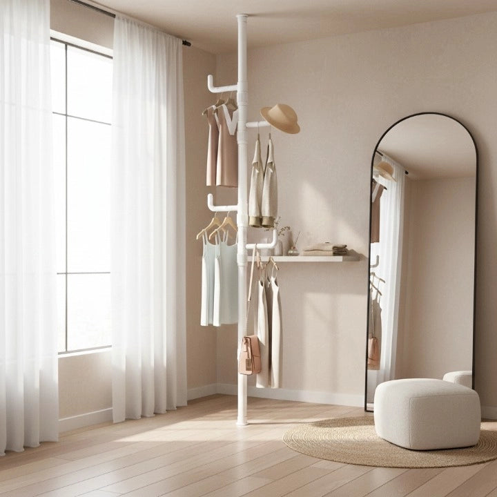 Porte-Manteau Extensible Blanc dans une chambre Image