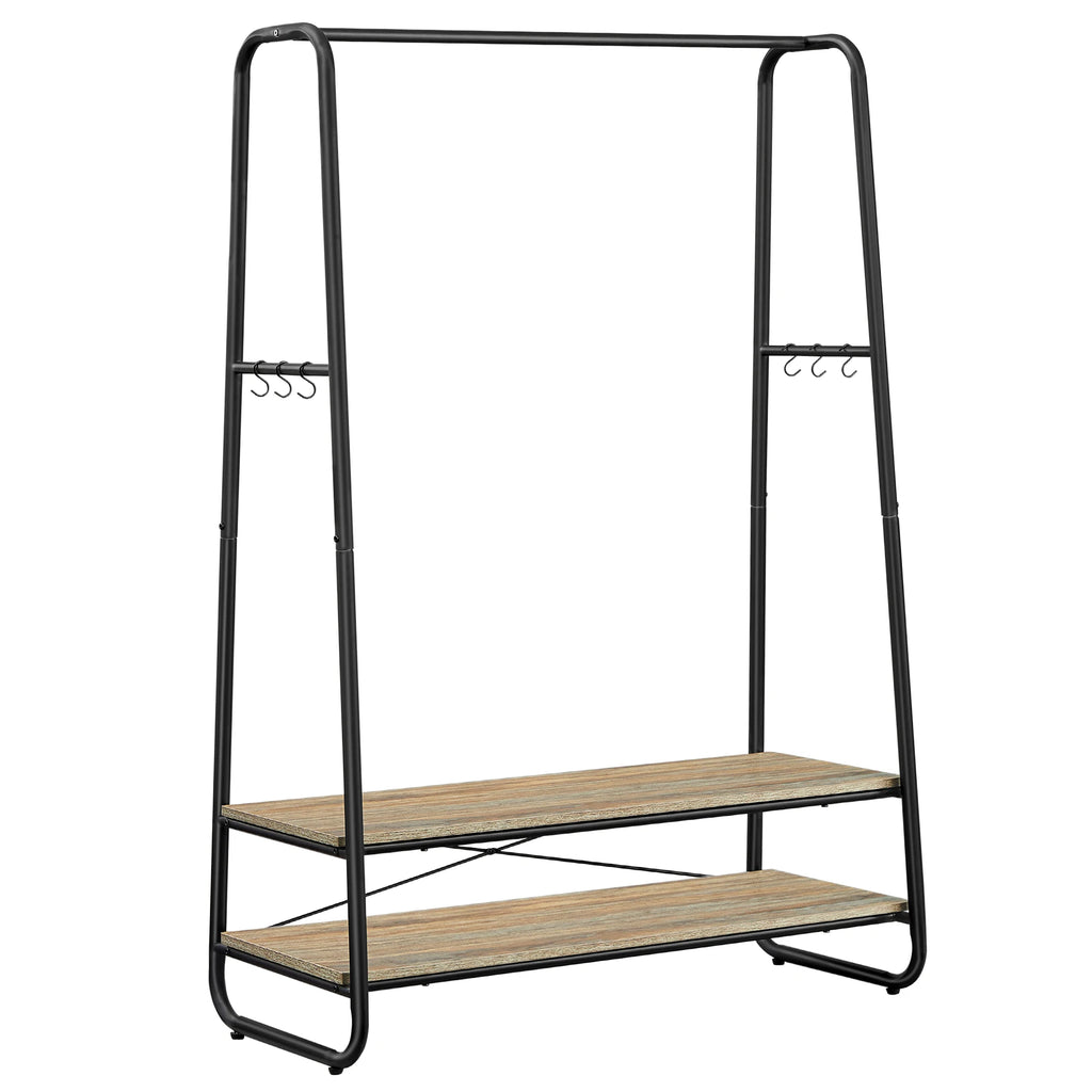 Porte-Manteau Meuble Design Noir et Bois Claire