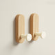 Porte-Manteau Mural Blanc Patère en Bois Lot de 2