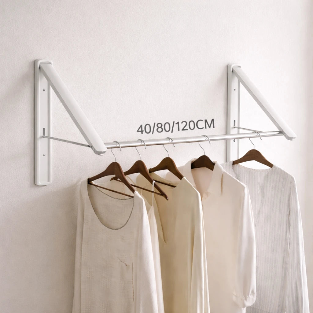 Porte-Manteau Mural Design a Cintre Blanc  a Rail