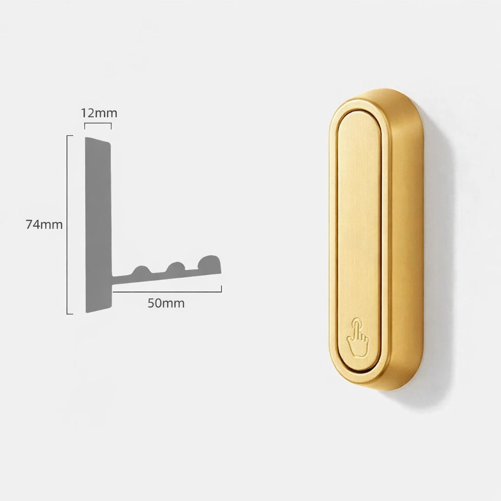 Porte-Manteau Mural Design a l unite Dore Arrondi