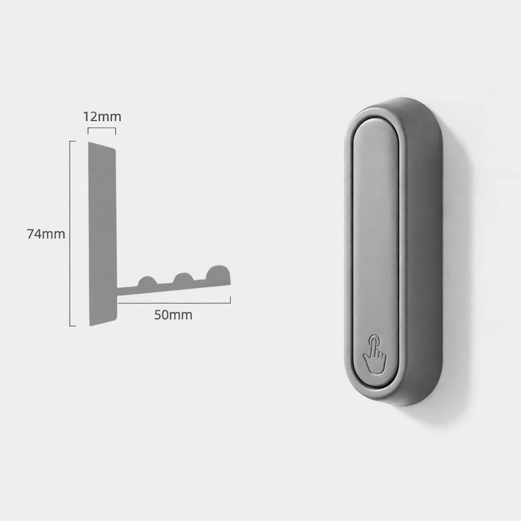 Porte-Manteau Mural Design a l unite Gris Arrondi