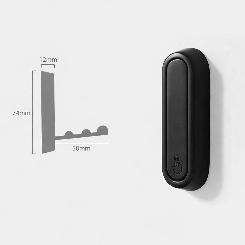 Porte-Manteau Mural Design a l'unite Noir Arrondi