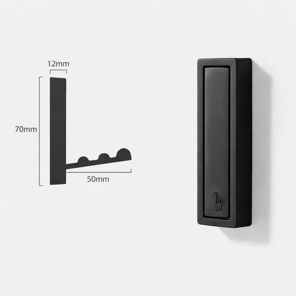 Porte-Manteau Mural Design a l unite Noir Rectangle