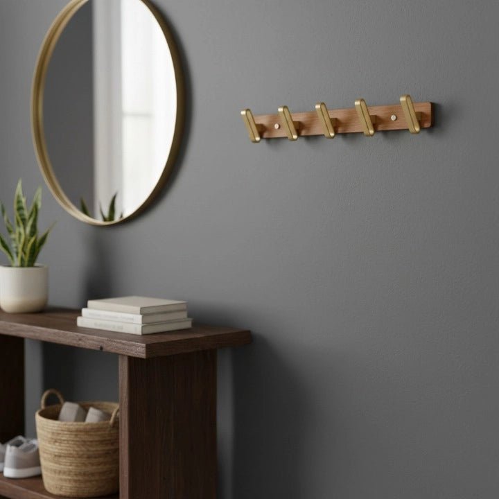 Porte-Manteau Mural Design en Bois Image