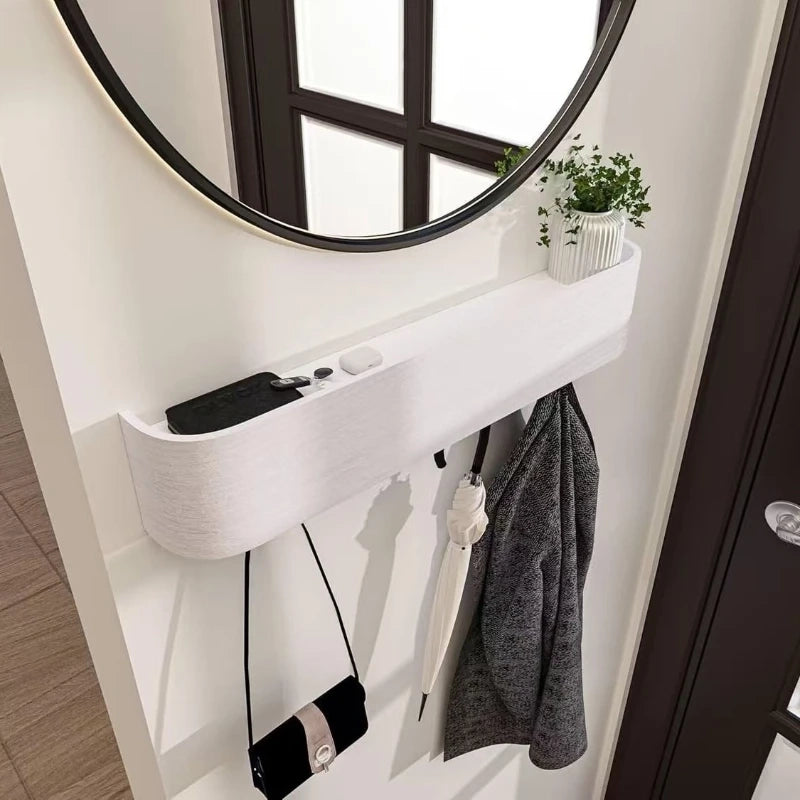 Porte-Manteau Mural Design en Bois Blanc