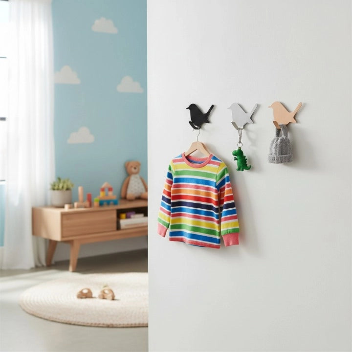 Porte-Manteau Mural Enfant Oiseaux