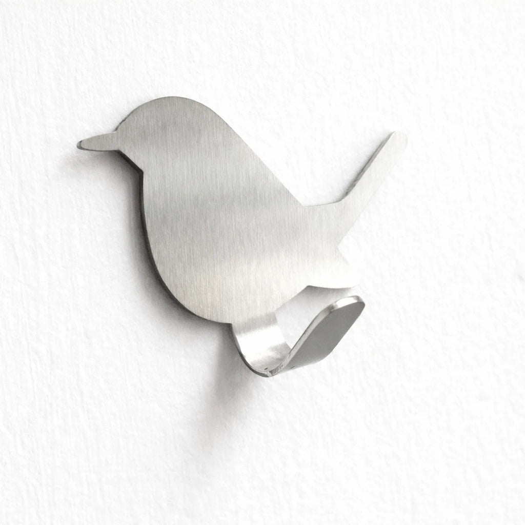 Porte-Manteau Mural Enfant Oiseaux Argent