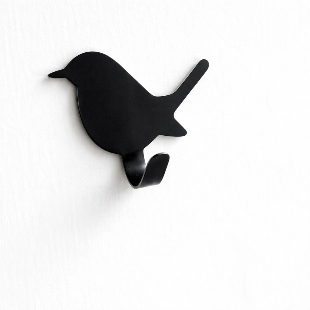 Porte-Manteau Mural Enfant Oiseaux Noir