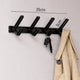 Porte-Manteau Mural Noir Moderne 4 Crochets