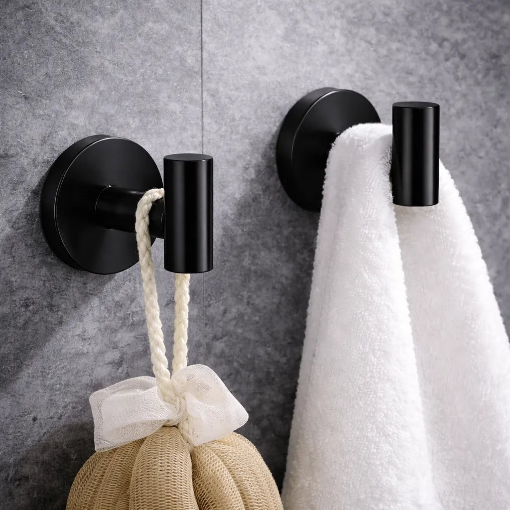 Porte-Manteau Mural Salle de Bain Acier inoxydable Noir X2