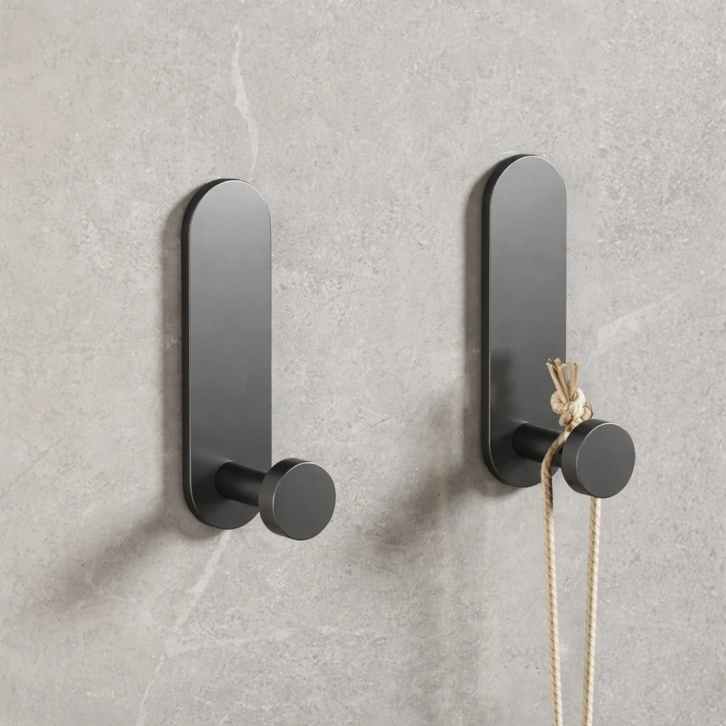 Porte-Manteau Mural Salle de Bain Aluminium Gris
