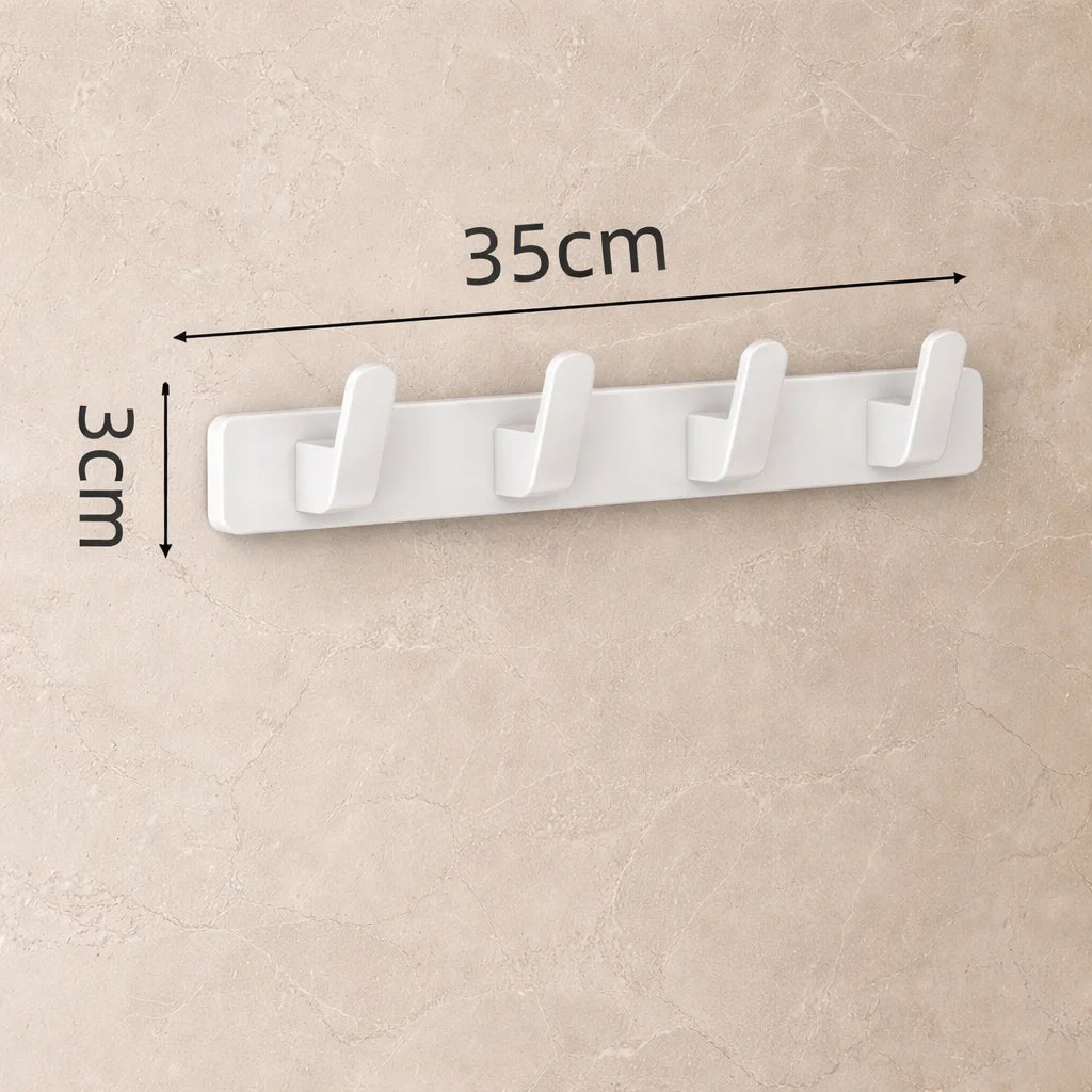 Porte-Manteau Mural Salle de Bain Blanc 4 Crochets