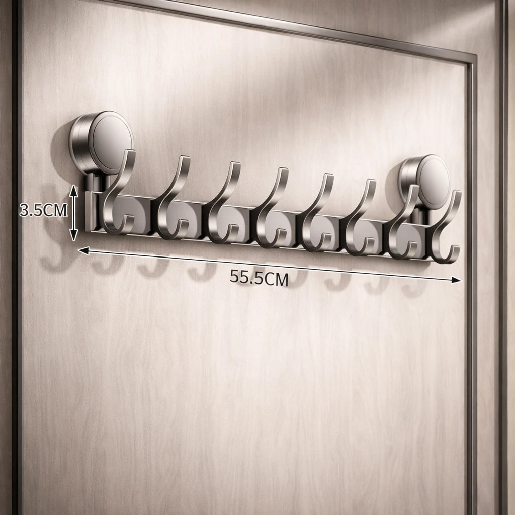 Porte-Manteau Mural Salle de Bain Ventouse 8 Crochets