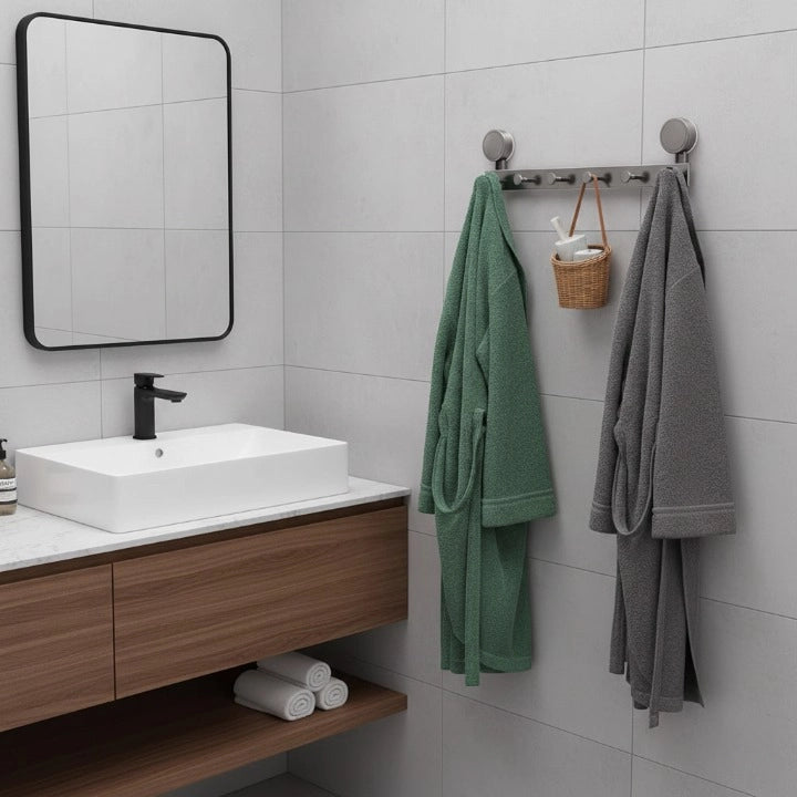 Porte-Manteau Mural Salle de Bain Ventouse Crochets Arrondi