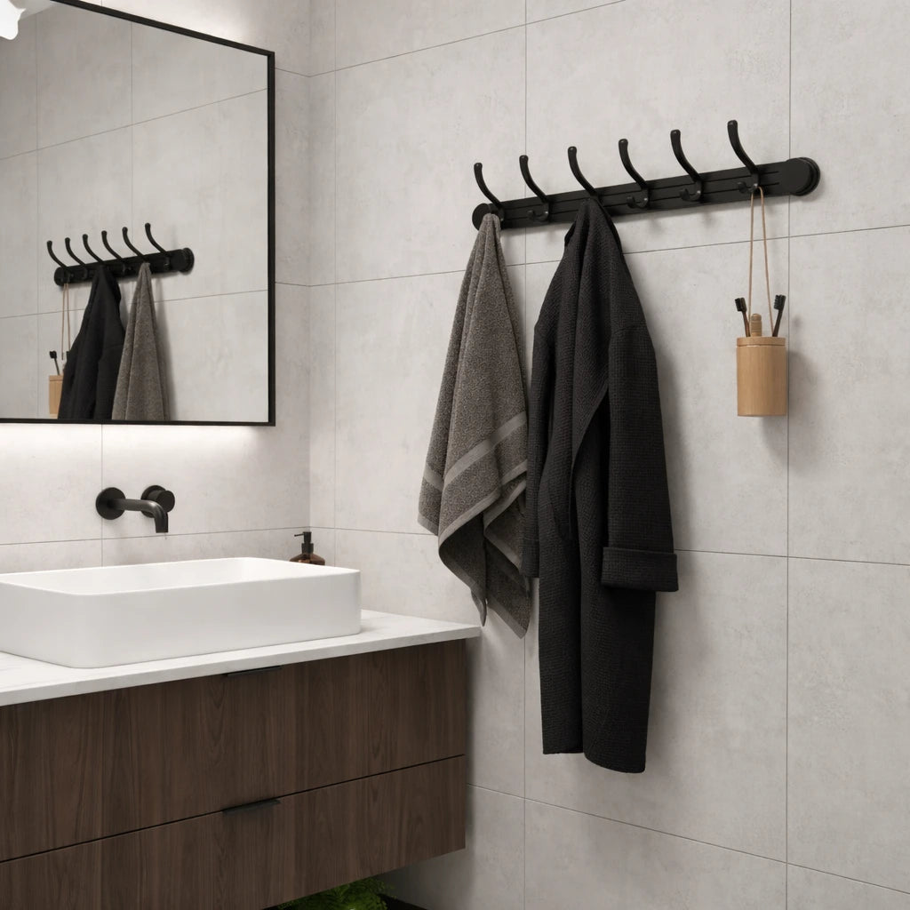 Porte-Manteau Mural Salle de Bain Ventouse Support Lateral 
