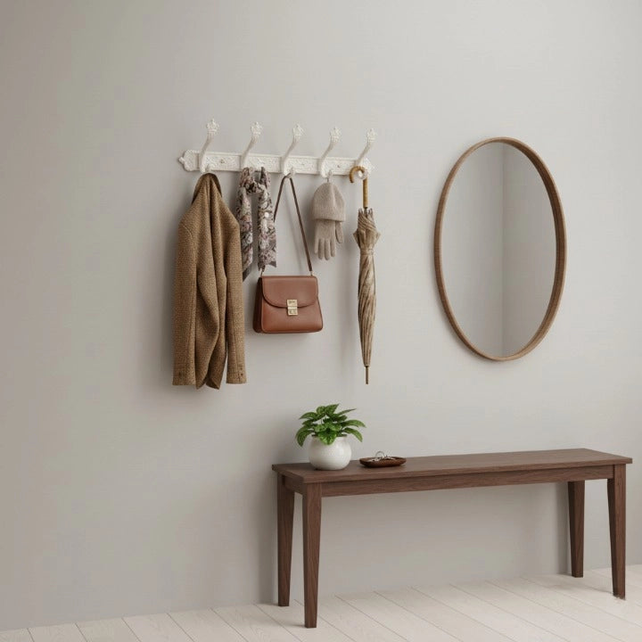 Porte-Manteau Mural Vintage Blanc