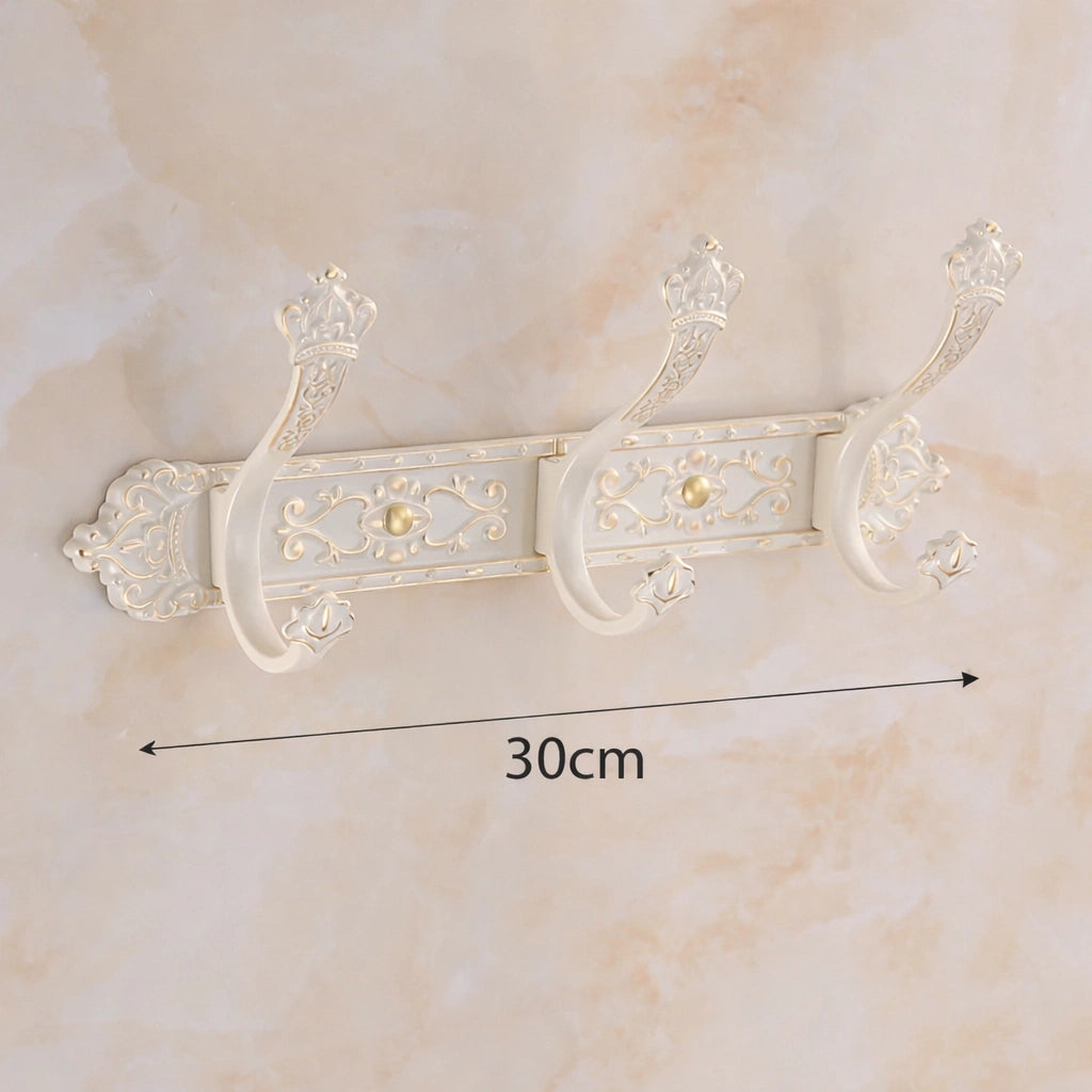 Porte-Manteau Mural Vintage Blanc Modele 1 3 Crochets