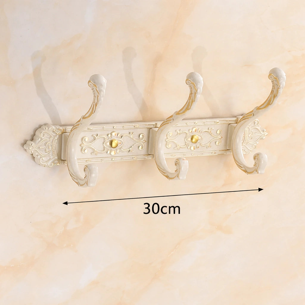 Porte-Manteau Mural Vintage Blanc Modele 2 3 Crochets