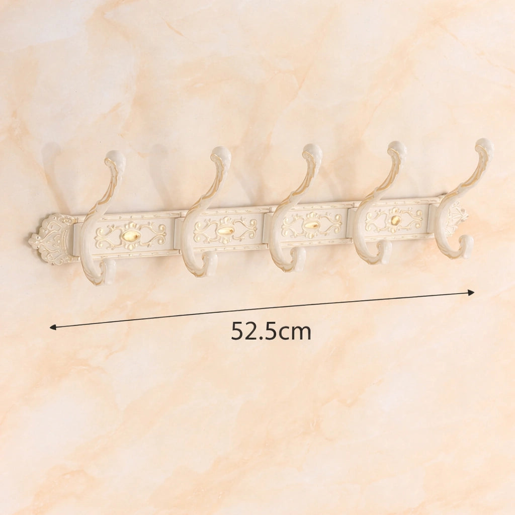 Porte-Manteau Mural Vintage Blanc Modele 2 5 Crochets