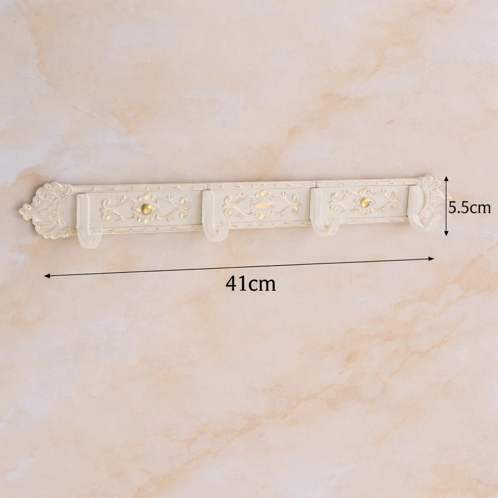 Porte-Manteau Mural Vintage Blanc Modele 3 4 Crochets