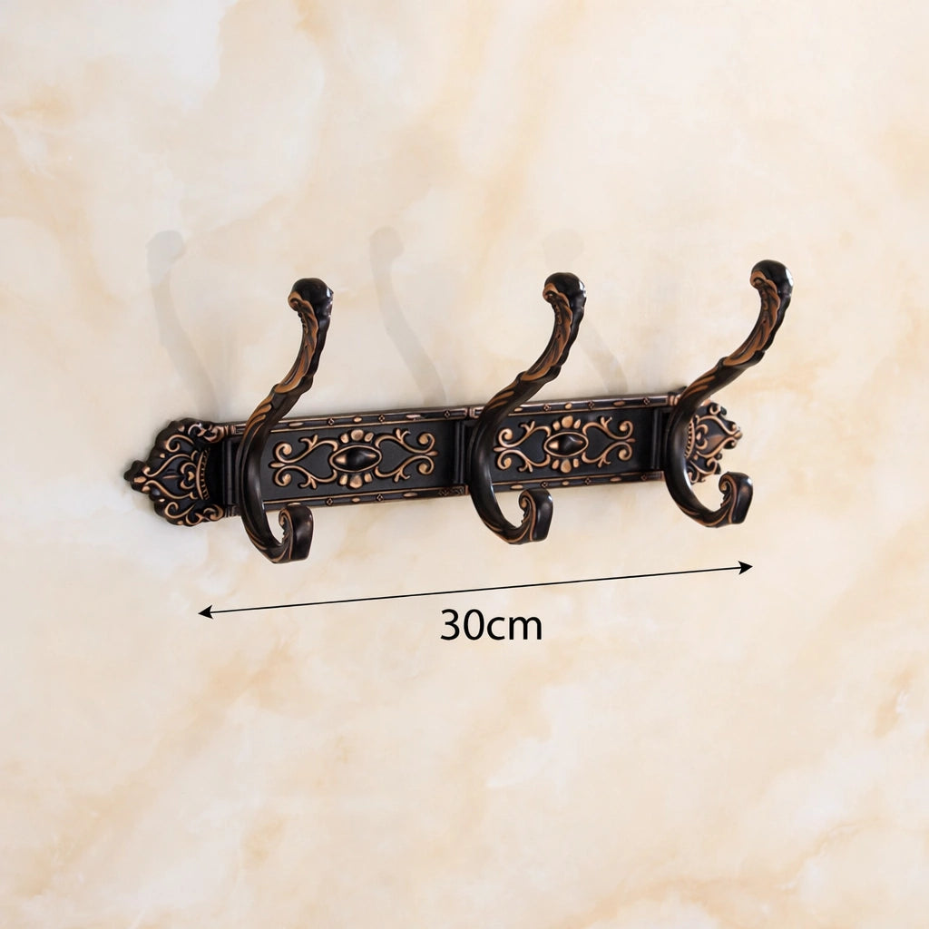 Porte-Manteau Mural Vintage Noir Modele 1 3 Crochets