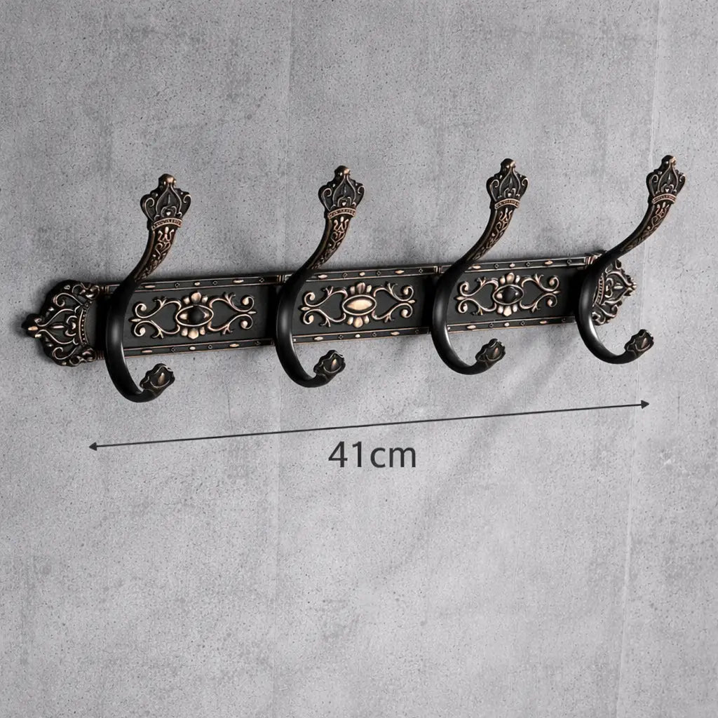 Porte-Manteau Mural Vintage Noir Modele 2 4 Crochets