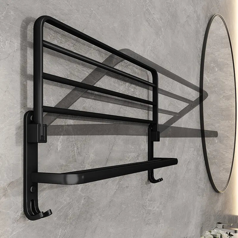 Porte-Manteau Mural avec Etagere Salle de Bain Plié