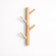 Porte-Manteau Mural en Bois Arbre 4 Crochets