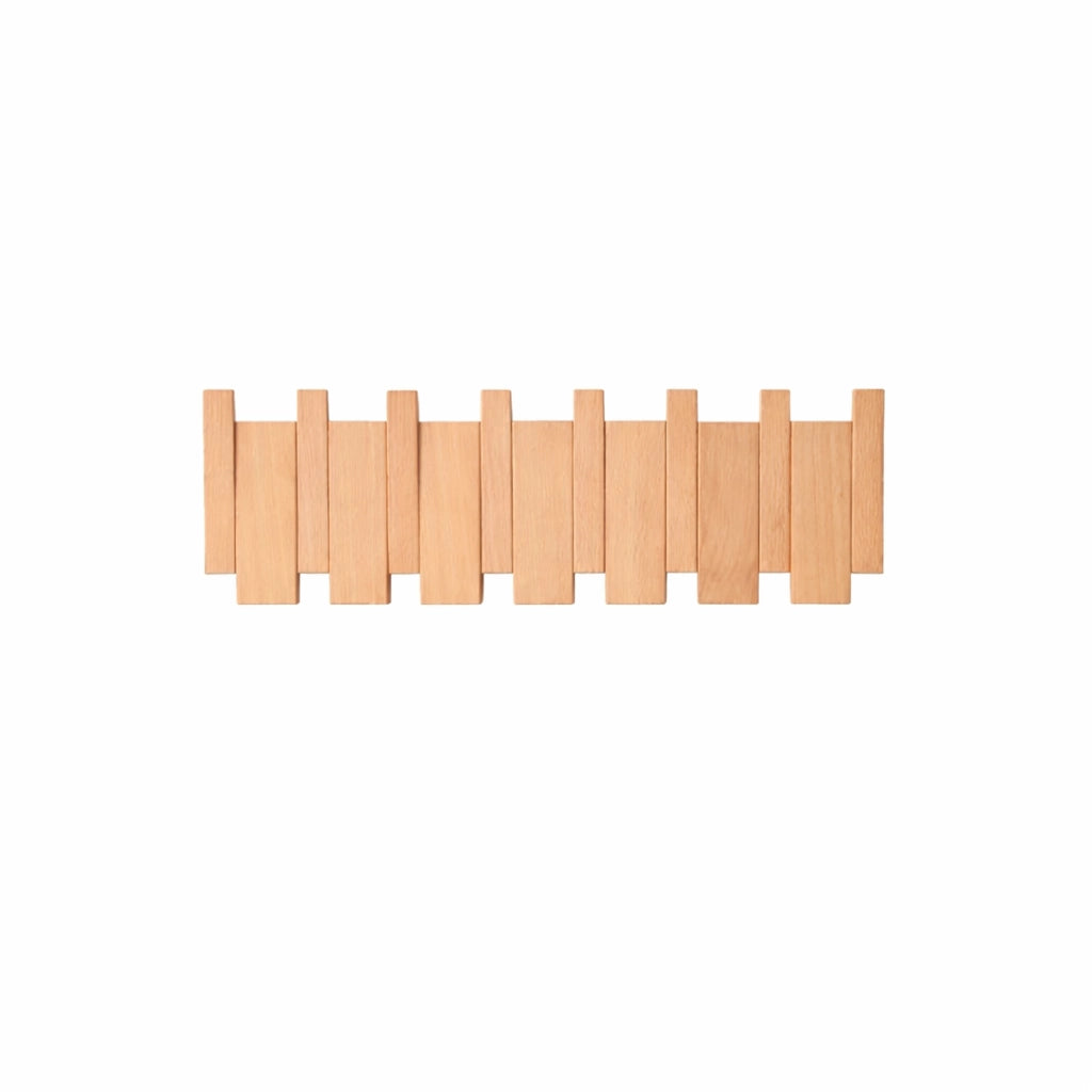 Porte-Manteau Mural en Bois Clair Piano 6 Crochets