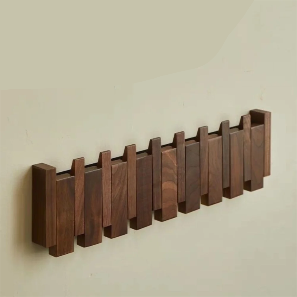 Porte-Manteau Mural en Bois Fonce Piano