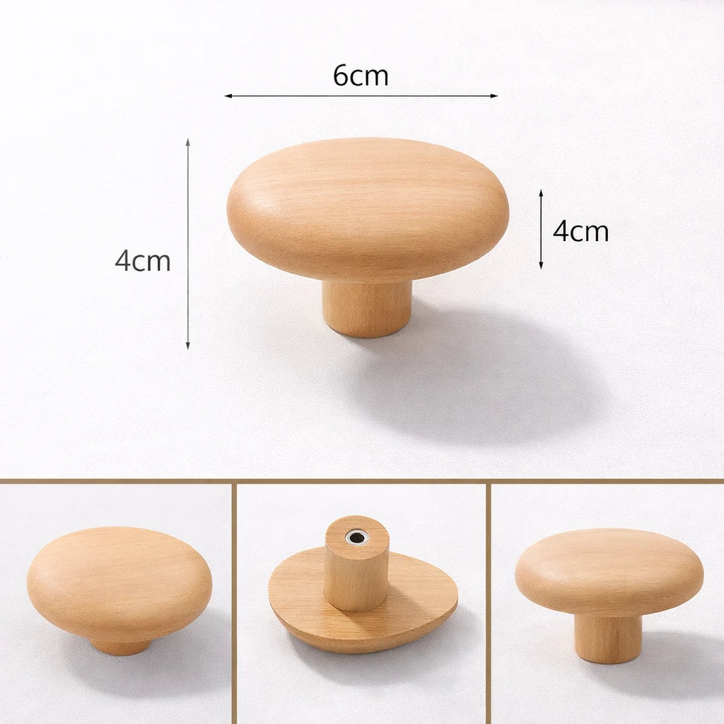 Porte-Manteau Mural en Bois Galet Clair Ellipse