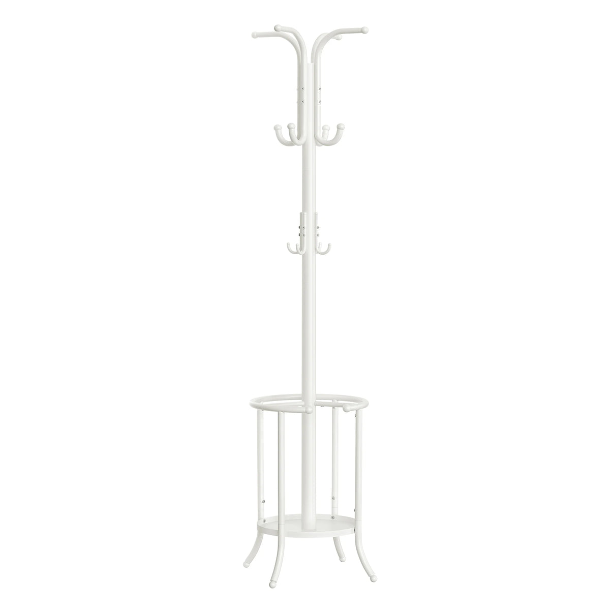 Porte-Manteau Perroquet Blanc avec Porte-Parapluie sur fond blanc