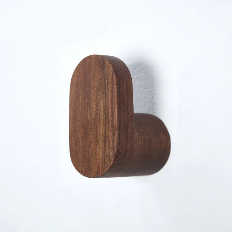Porte-Manteau en Bois Massif Patère Mural Bois Fonce