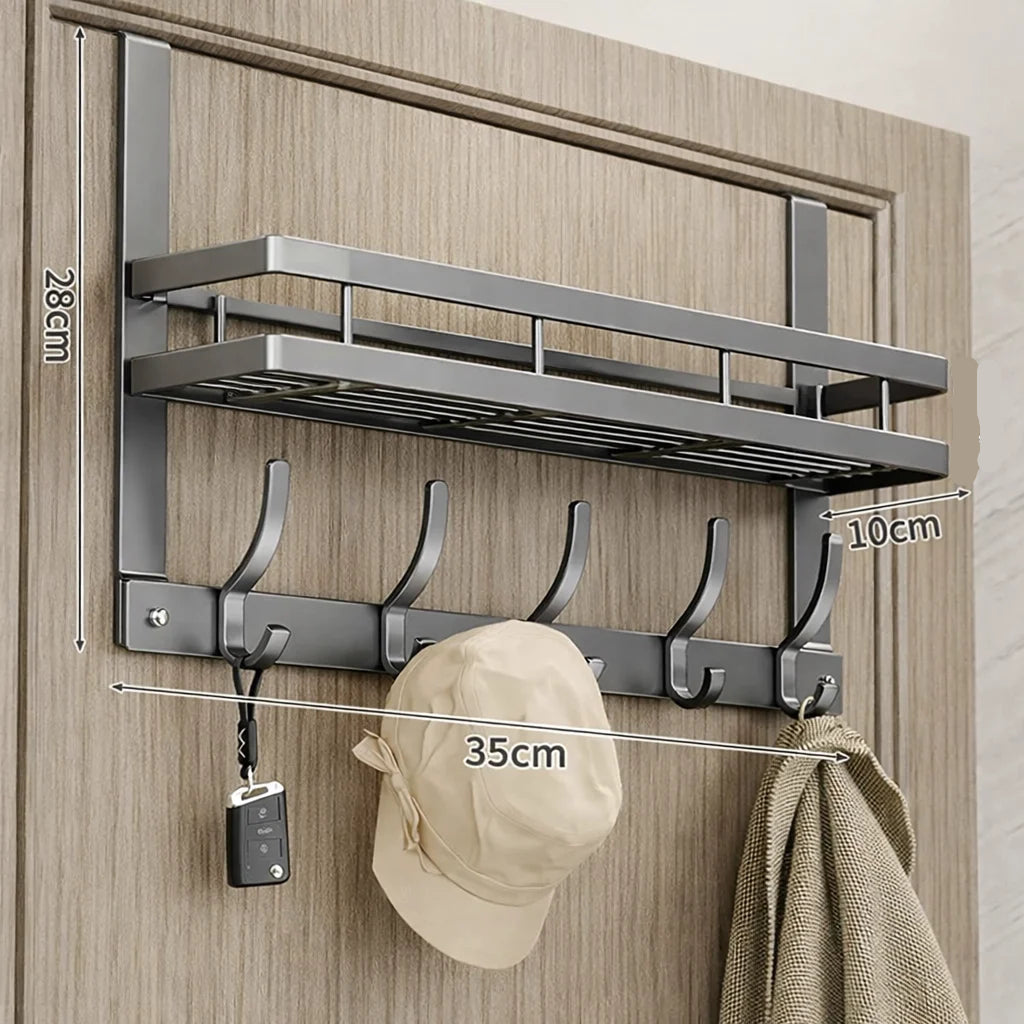 Porte-Manteau pour Porte avec Etagère 35 cm