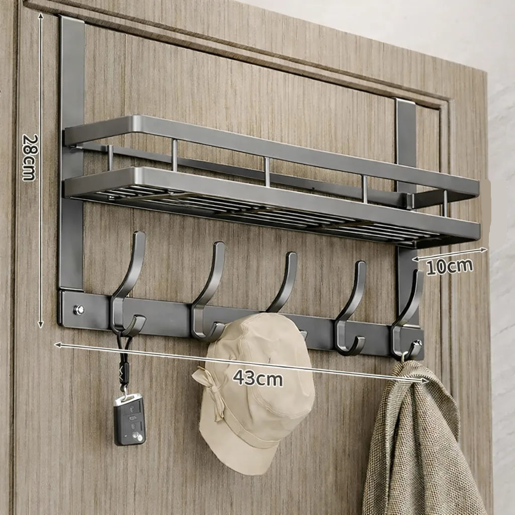 Porte-Manteau pour Porte avec Etagère 43 cm