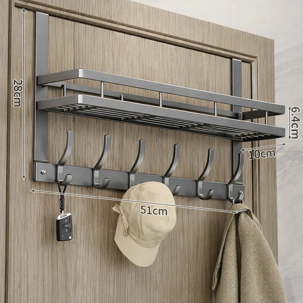 Porte-Manteau pour Porte avec Etagère 51 cm