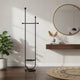 Porte-Manteau sur Pied Design Noir avec Etagere dans un salon 