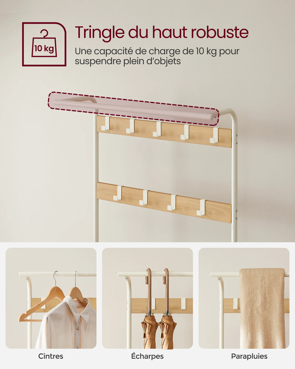 Porte-Manteau Meuble Chaussure avec Banc
